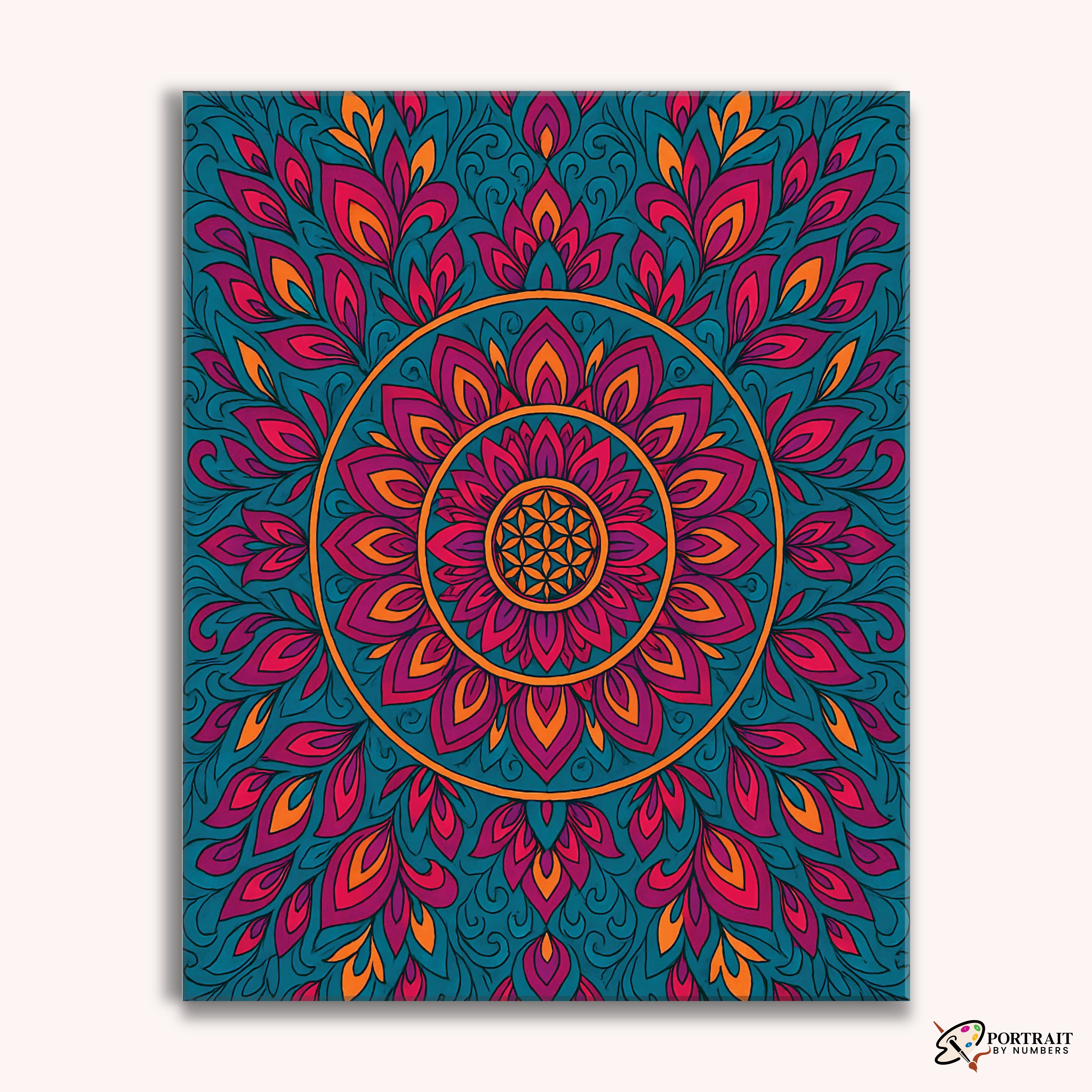Radiant Echo (Mandala) -  Paint by Numbers Kit for Adults -  Portrait By Numbers
