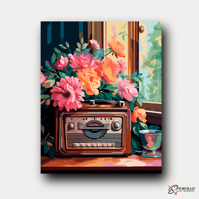 Radio Flowers -  Paint by numbers Kit -  Portrait By Numbers