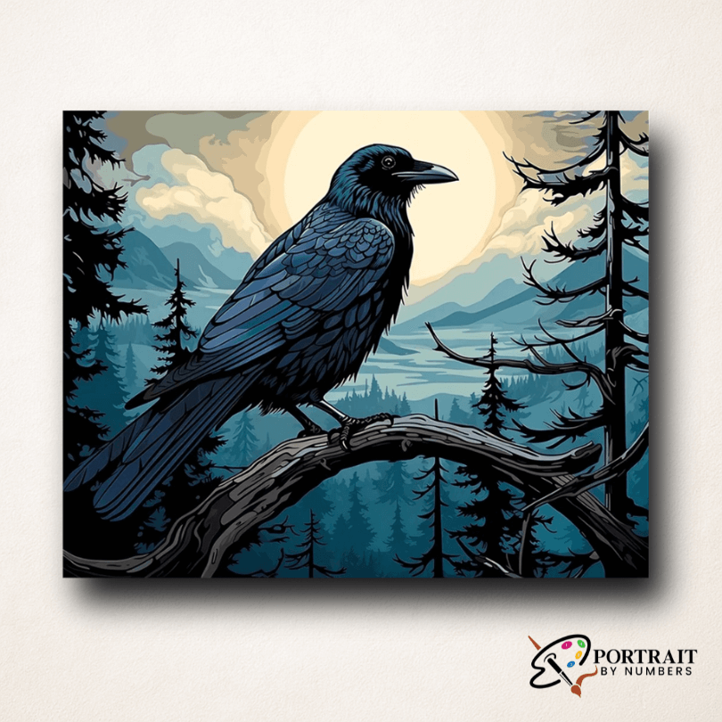 Raven's Lookout -  Paint by numbers -  Portrait By Numbers