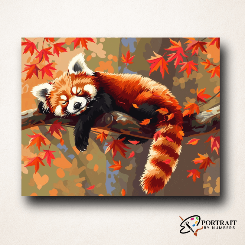 Relaxed Red Panda -  Paint by numbers Kit -  Portrait By Numbers