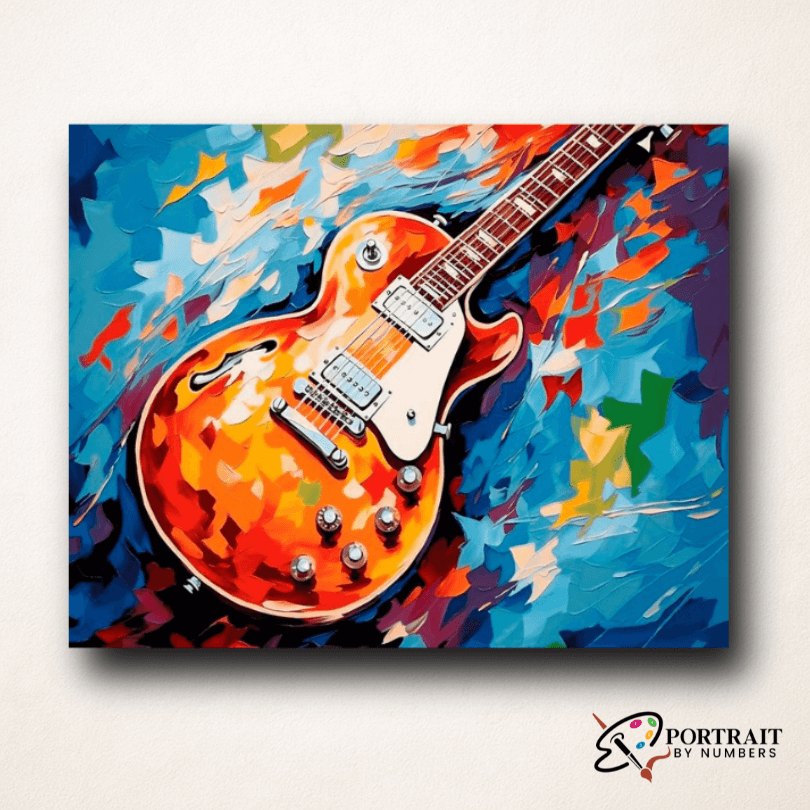 Resting Guitar -  Paint by numbers -  Portrait By Numbers