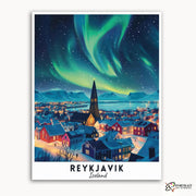 Reykjavik Travel Poster -  Paint by Numbers Kit for Adults -  Portrait By Numbers