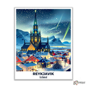 Reykjavik Travel Poster -  Paint by Numbers Kit for Adults -  Portrait By Numbers