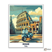Rome Vespa Travel Poster -  Paint by Numbers Kit for Adults -  Portrait By Numbers