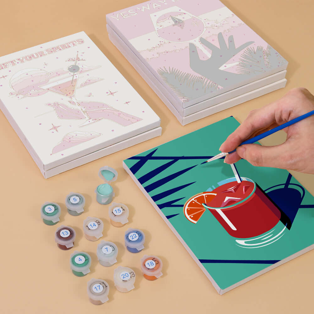 Rosé Reverie (Set of 6) -  Paint by numbers Kit -  Portrait By Numbers