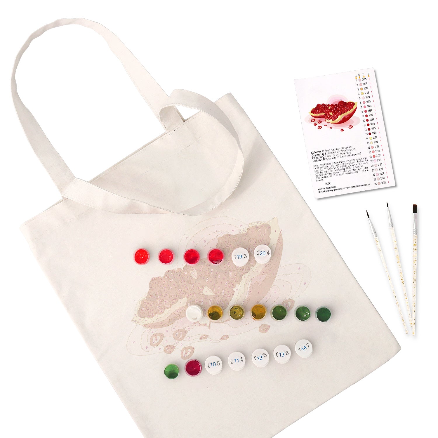 Ruby Pomegranate Bag -  Paint by Numbers Kit for Adults -  Portrait By Numbers