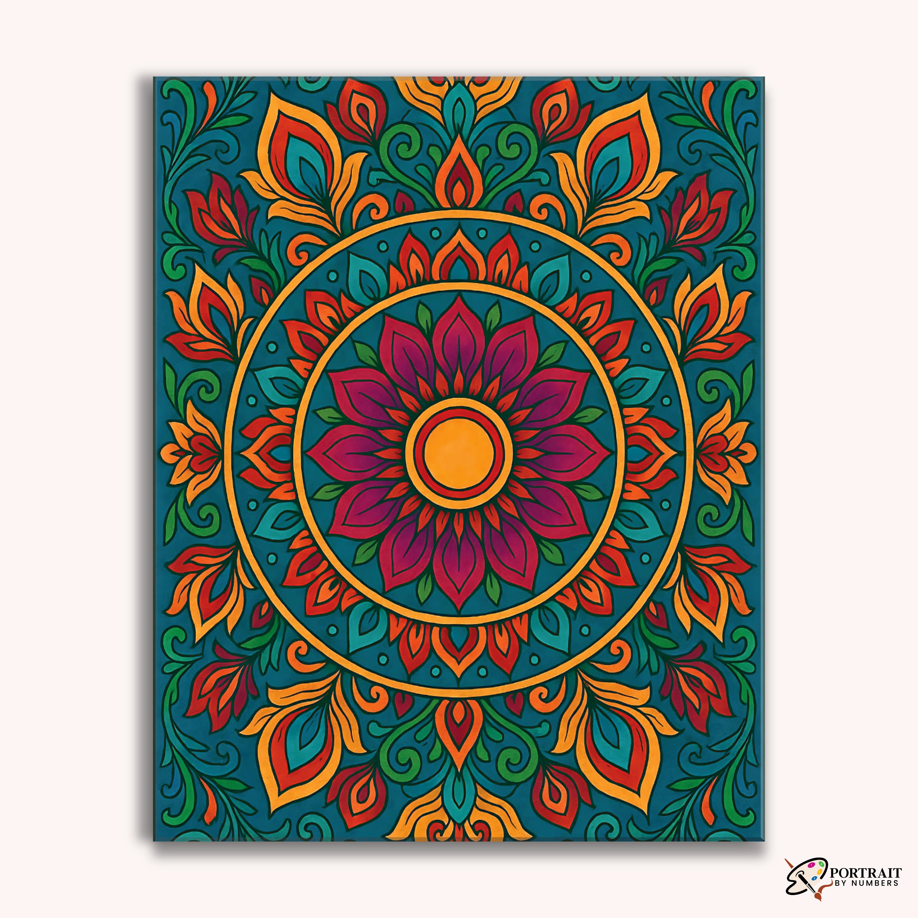 Sacred Flame (Mandala) -  Paint by Numbers Kit for Adults -  Portrait By Numbers