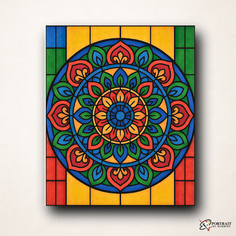 Sacred Window (Mandala) -  Paint by numbers Kit -  Portrait By Numbers