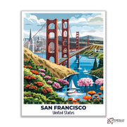 San Francisco Travel Poster -  Paint by Numbers Kit for Adults -  Portrait By Numbers