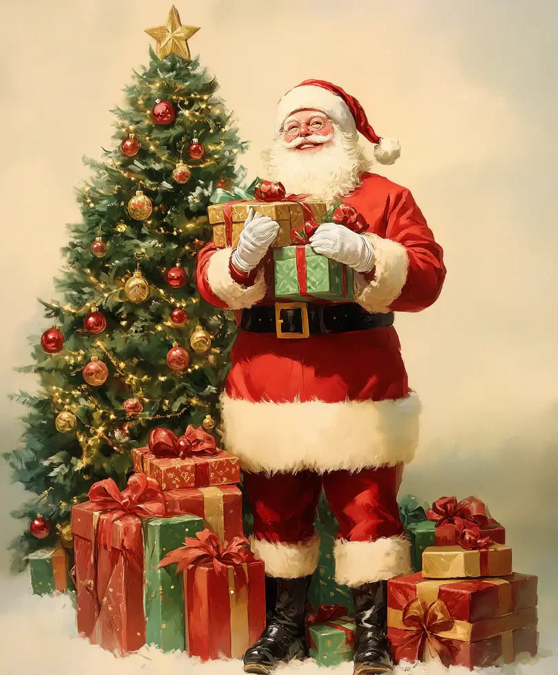Santa’s Gift of Joy -  Paint by numbers -  Portrait By Numbers
