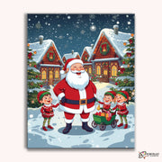 Santa’s Village -  Paint by Numbers Kit for Adults -  Portrait By Numbers