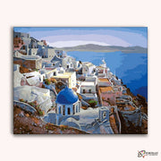 Santorini Landscape -  Paint by Numbers Kit for Adults -  Portrait By Numbers