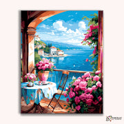 Seaside Bloom View -  Paint by Numbers Kit for Adults -  Portrait By Numbers