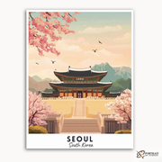 Seoul - Travel Poster -  Paint by Numbers Kit for Adults -  Portrait By Numbers