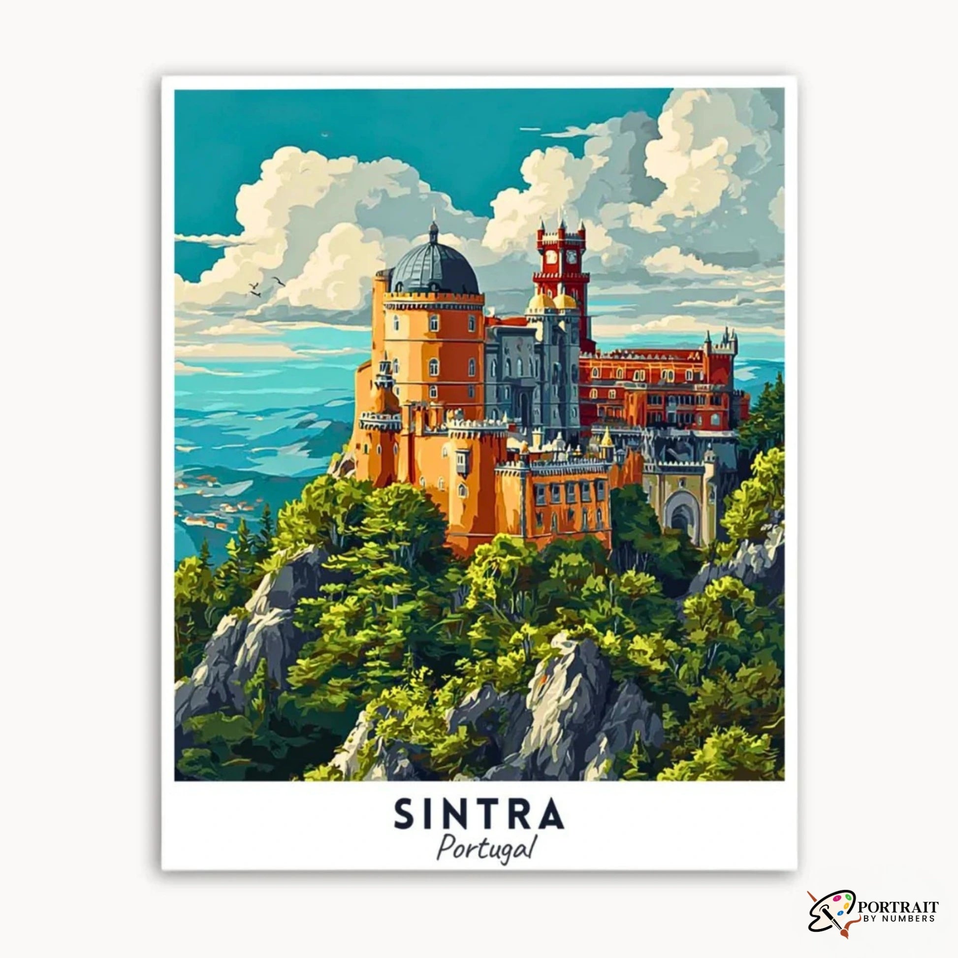 Sintra - Travel Poster -  Paint by Numbers Kit for Adults -  Portrait By Numbers