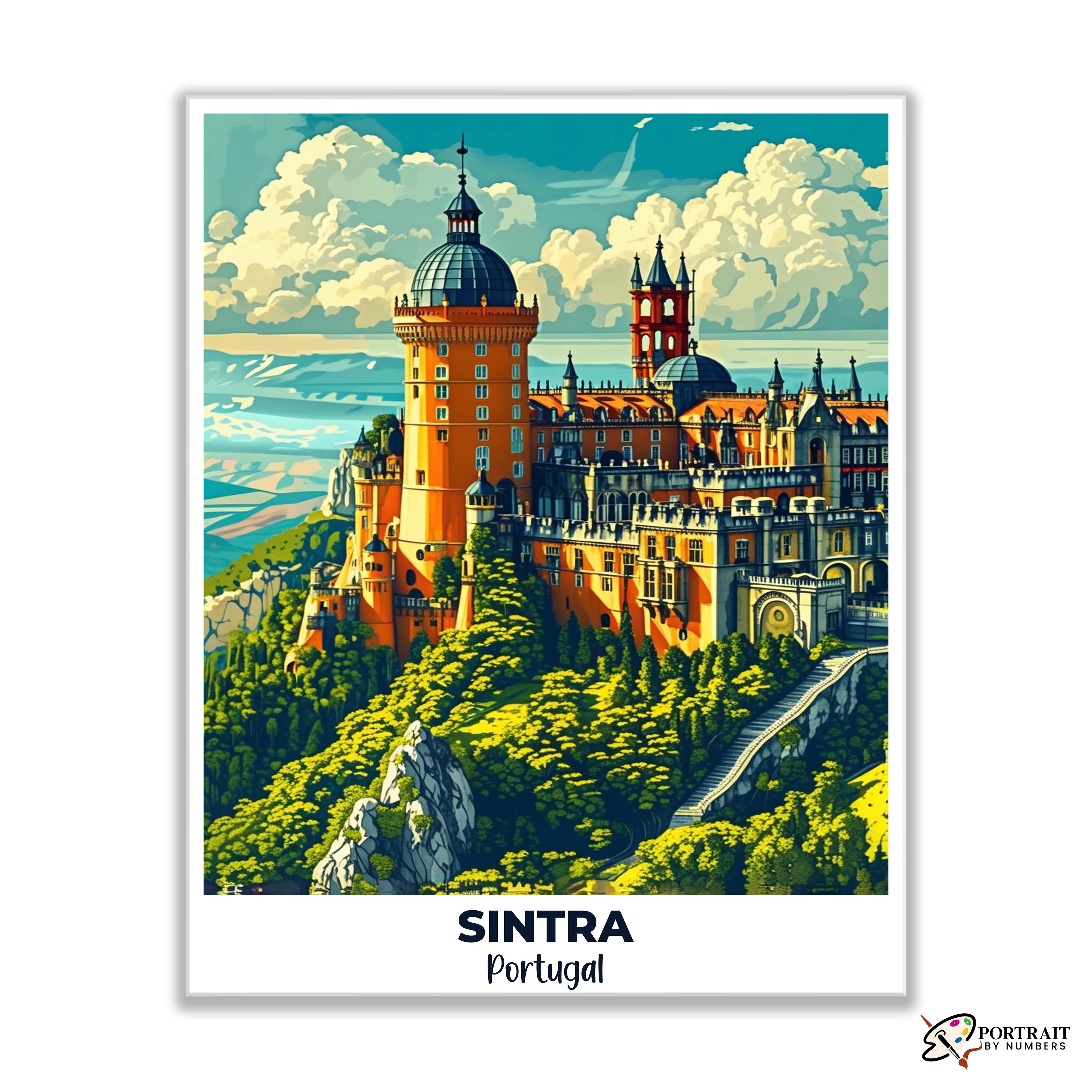 Sintra Travel Poster -  Paint by Numbers Kit for Adults -  Portrait By Numbers