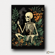 Sipping Skeleton -  Paint by numbers Kit -  Portrait By Numbers