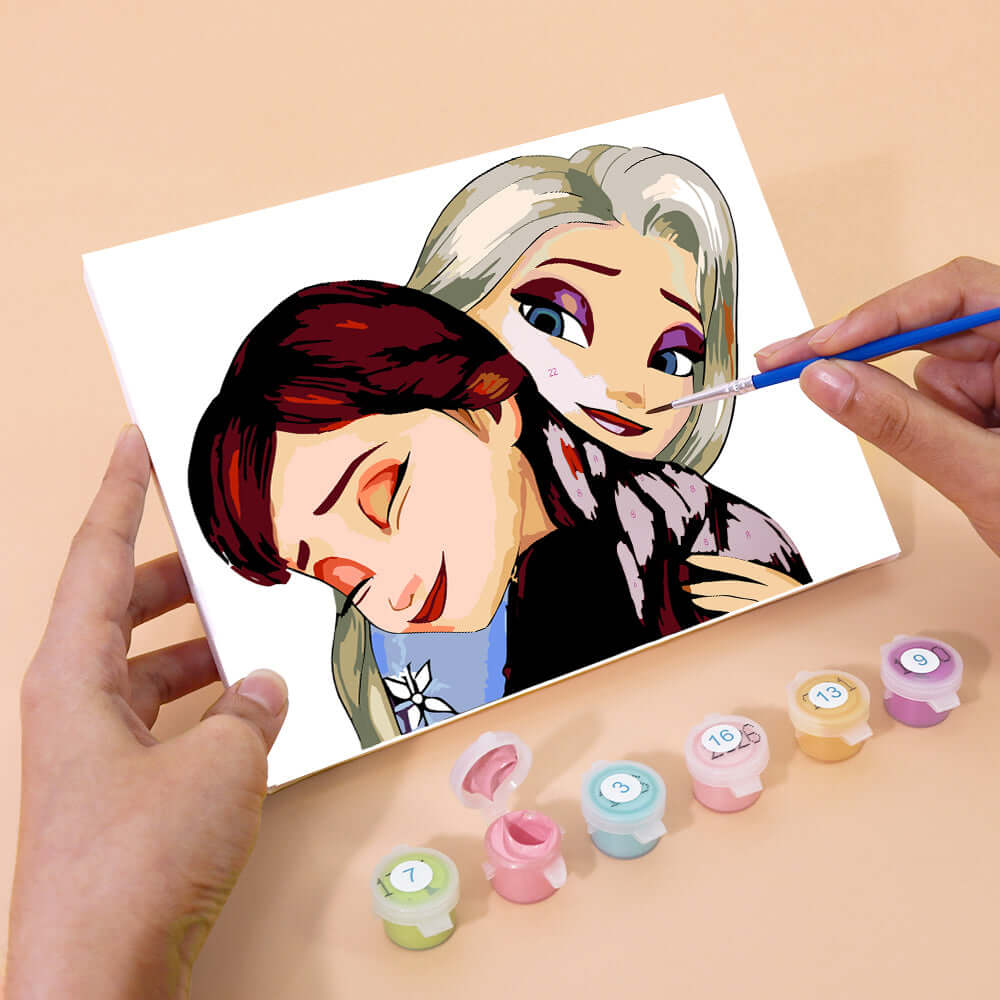Sisters of Arendelle (Set of 6) -  Paint by numbers Kit -  Portrait By Numbers