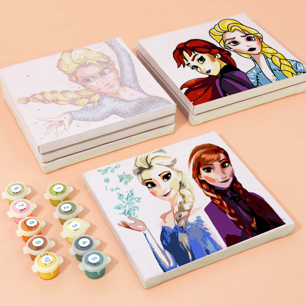 Sisters of Arendelle (Set of 6) -  Paint by Numbers Kit for Adults -  Portrait By Numbers