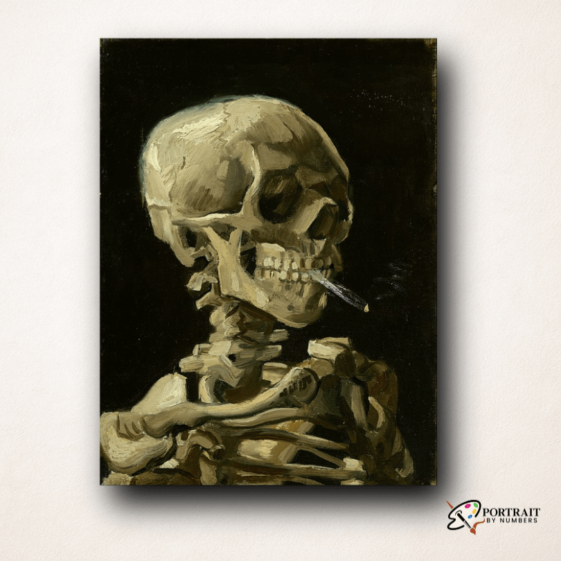 Skeleton Smoking - Van Gogh’s -  Paint by numbers -  Portrait By Numbers