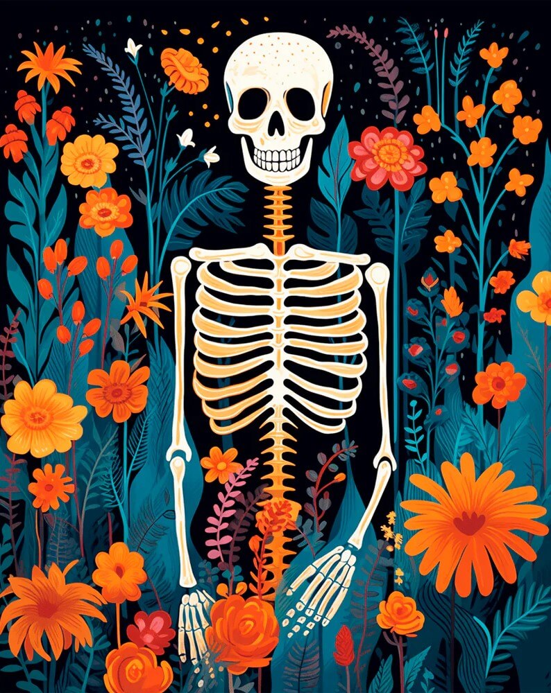 Skeleton's Garden -  Paint by numbers -  Portrait By Numbers