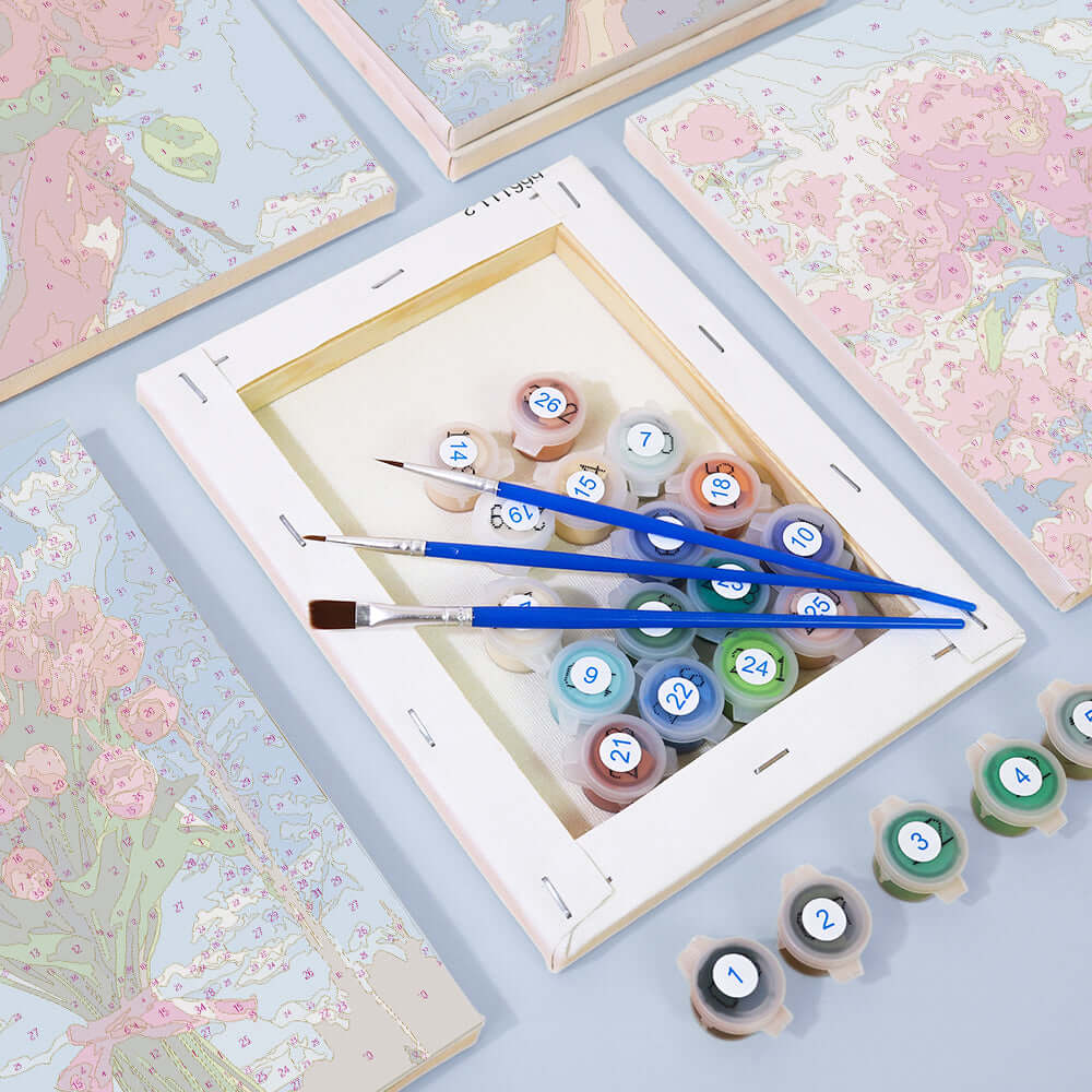 Sky Bouquets (Set of 6) – Mini Paint by Numbers Kit