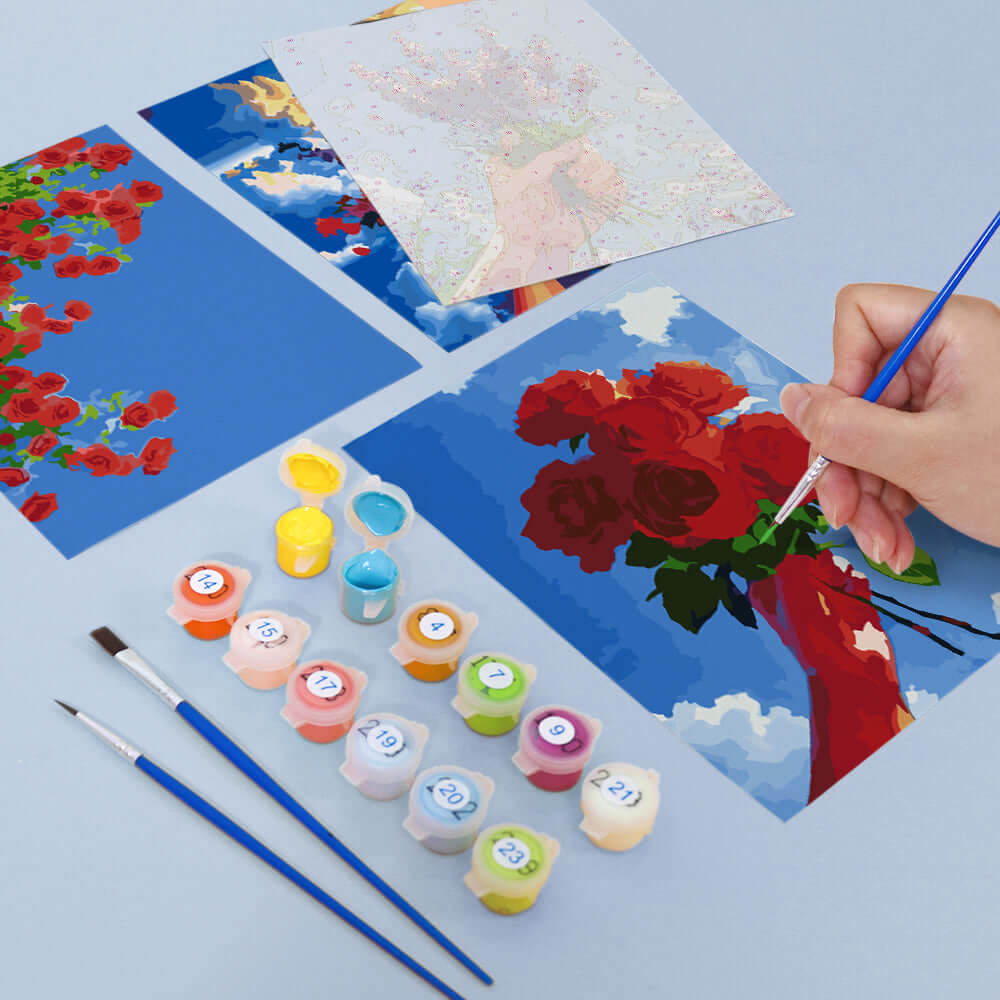 Sky Bouquets (Set of 6) – Mini Paint by Numbers Kit
