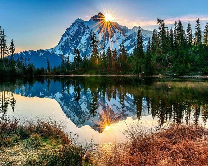 Snow Sunset Mountain -  Paint by numbers -  Portrait By Numbers