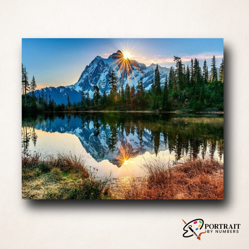 Snow Sunset Mountain