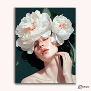 Snow White Petals -  Paint by Numbers Kit for Adults -  Portrait By Numbers