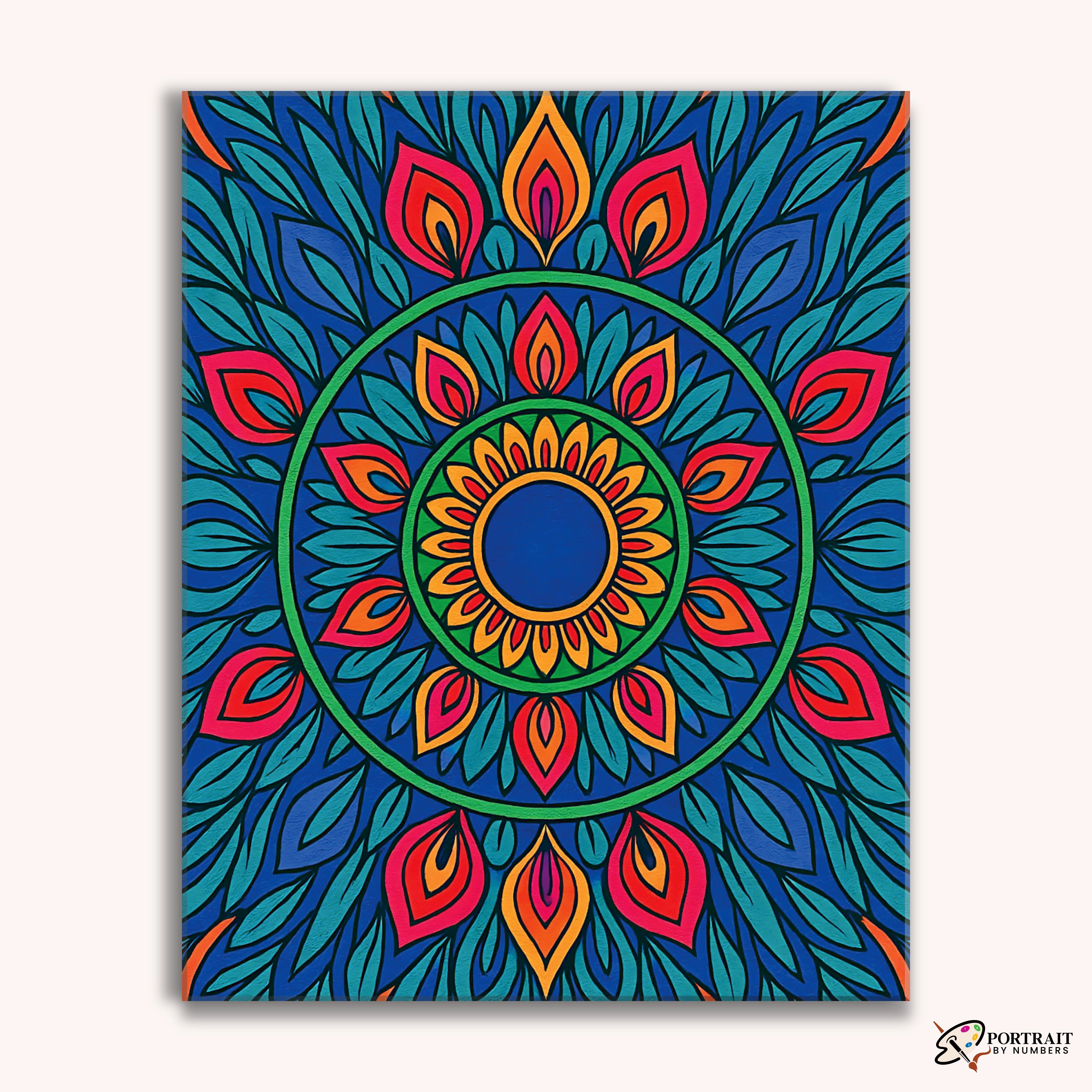 Solar Bloom (Mandala) -  Paint by Numbers Kit for Adults -  Portrait By Numbers