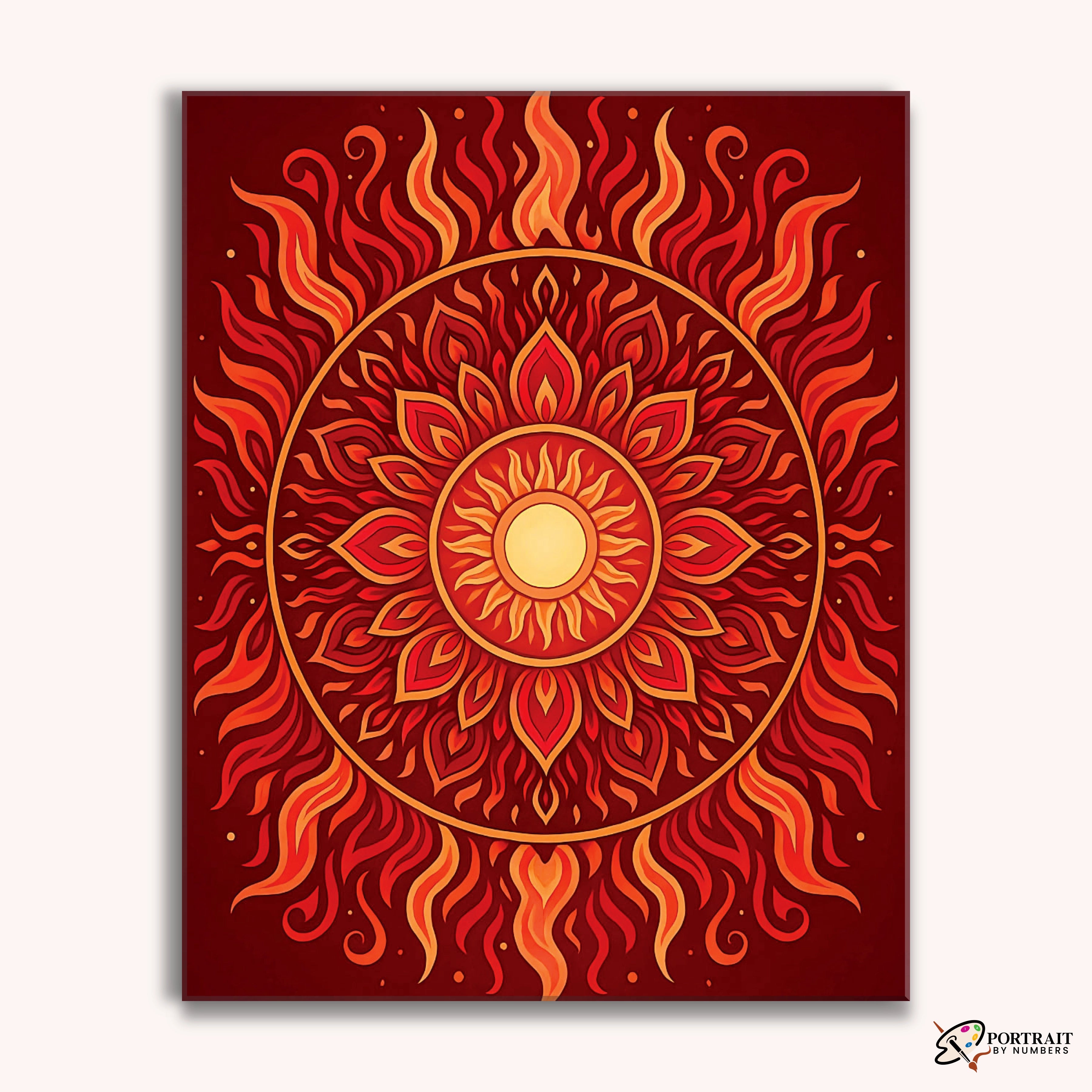 Solar Flare (Mandala) -  Paint by Numbers Kit for Adults -  Portrait By Numbers