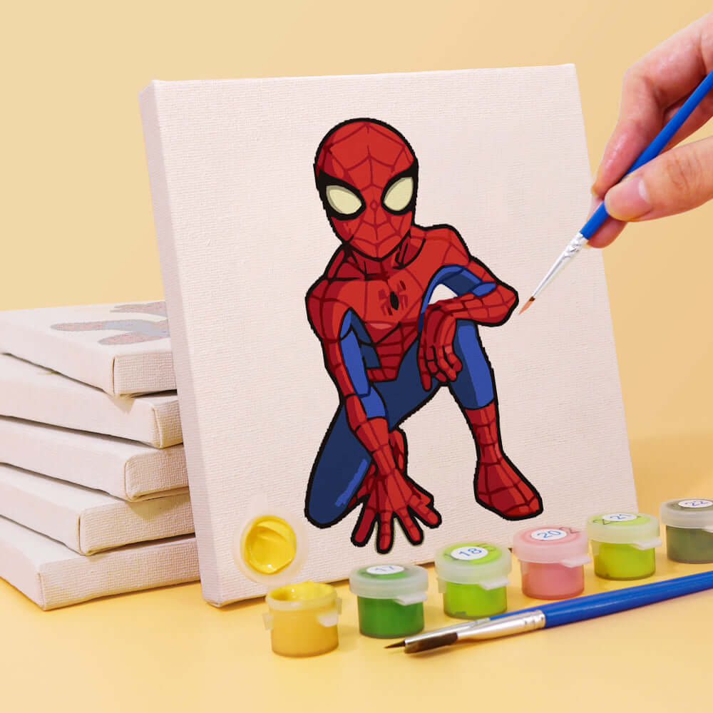 Spider Strokes (Set of 6) -  Paint by Numbers Kit for Adults -  Portrait By Numbers