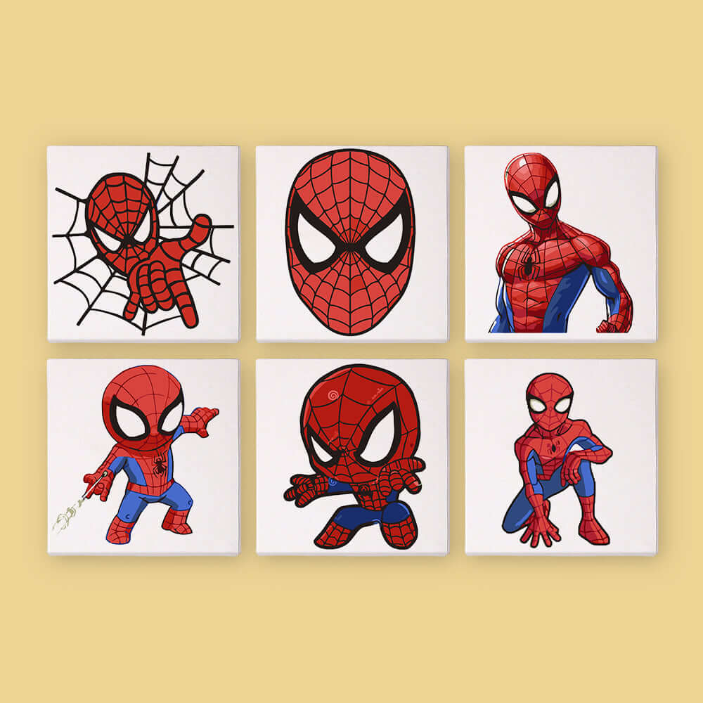 Spider Strokes (Set of 6) -  Paint by Numbers Kit for Adults -  Portrait By Numbers