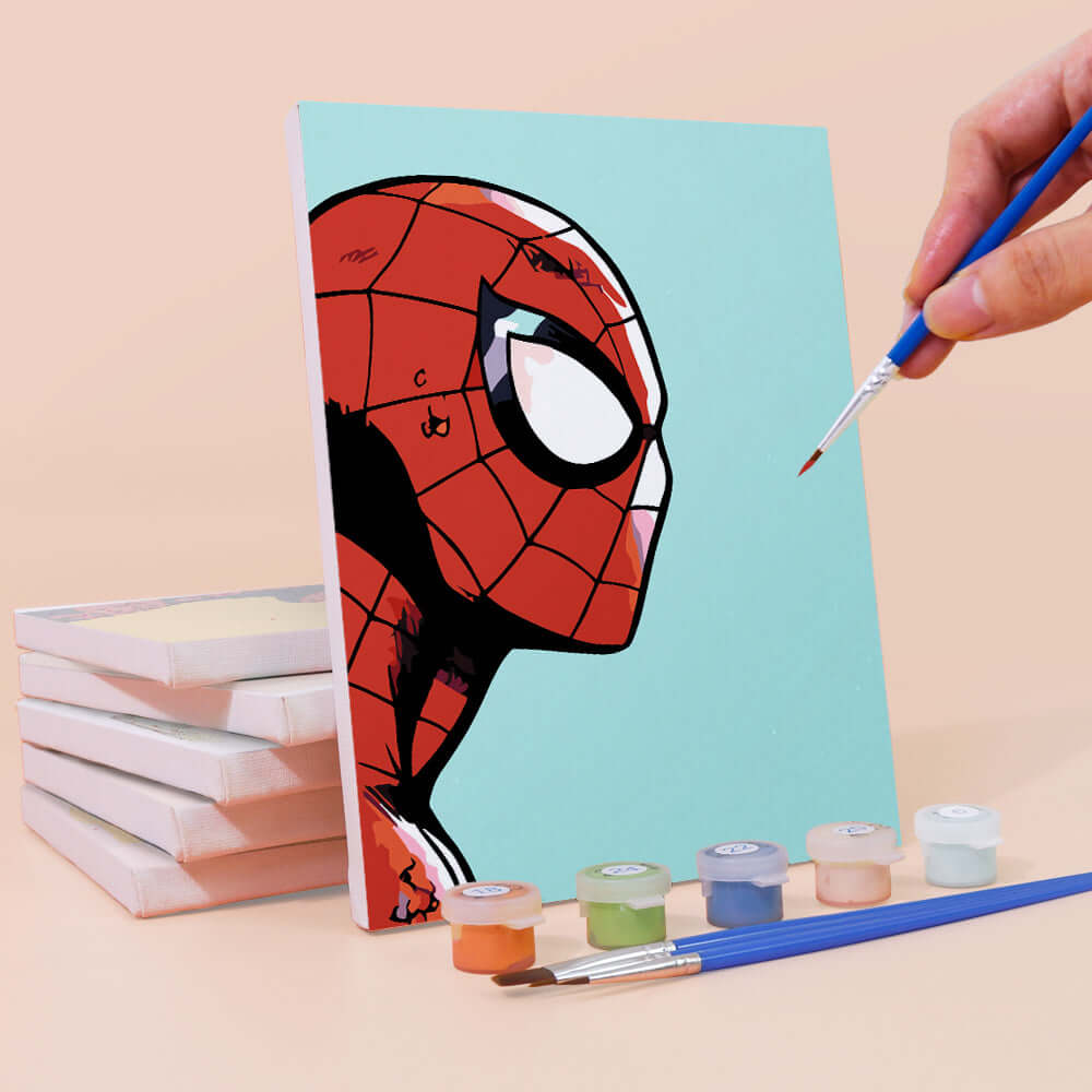 Spiderverse Heroes (Set of 6) -  Paint by Numbers Kit for Adults | Relaxing DIY Art Gift | -  Portrait By Numbers