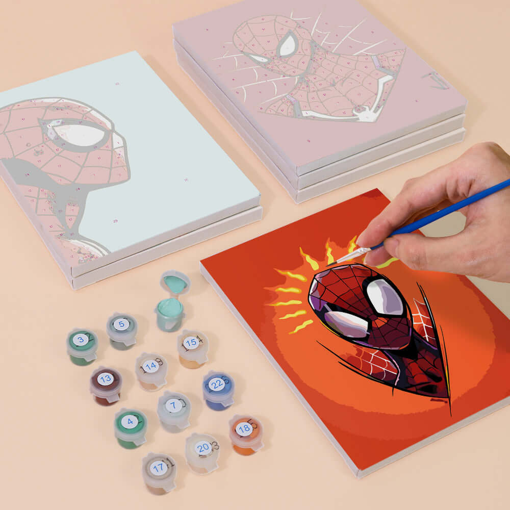 Spiderverse Heroes (Set of 6) -  Paint by Numbers Kit for Adults | Relaxing DIY Art Gift | -  Portrait By Numbers