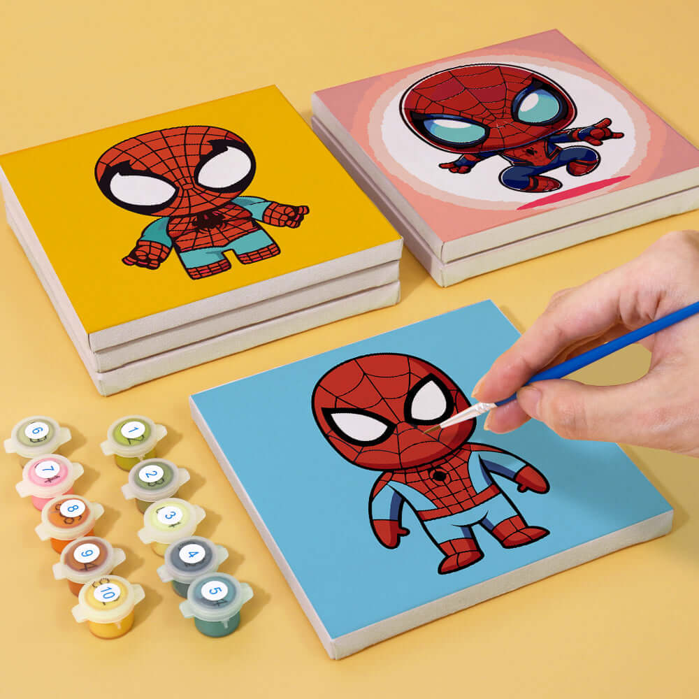 Spidey Squad (Set of 6) -  Paint by Numbers Kit for Adults -  Portrait By Numbers