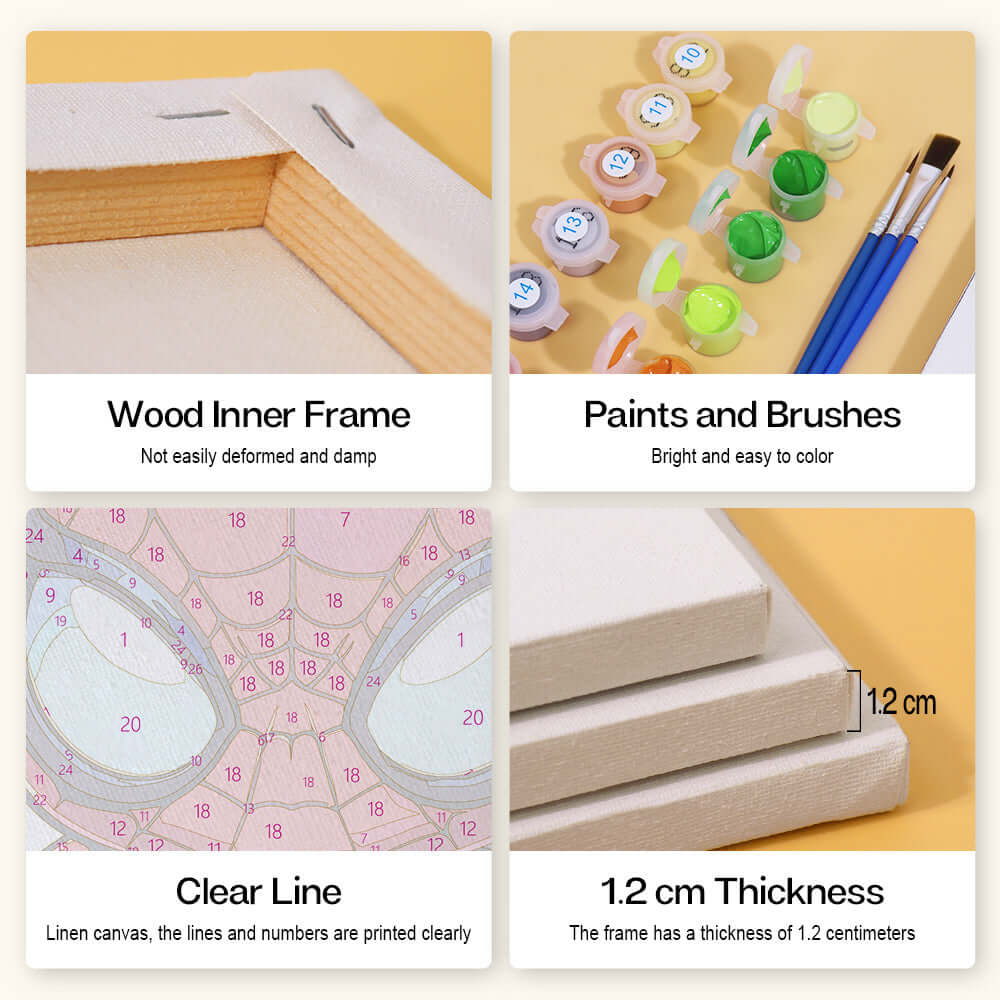 Spidey Squad (Set of 6) -  Paint by Numbers Kit for Adults -  Portrait By Numbers