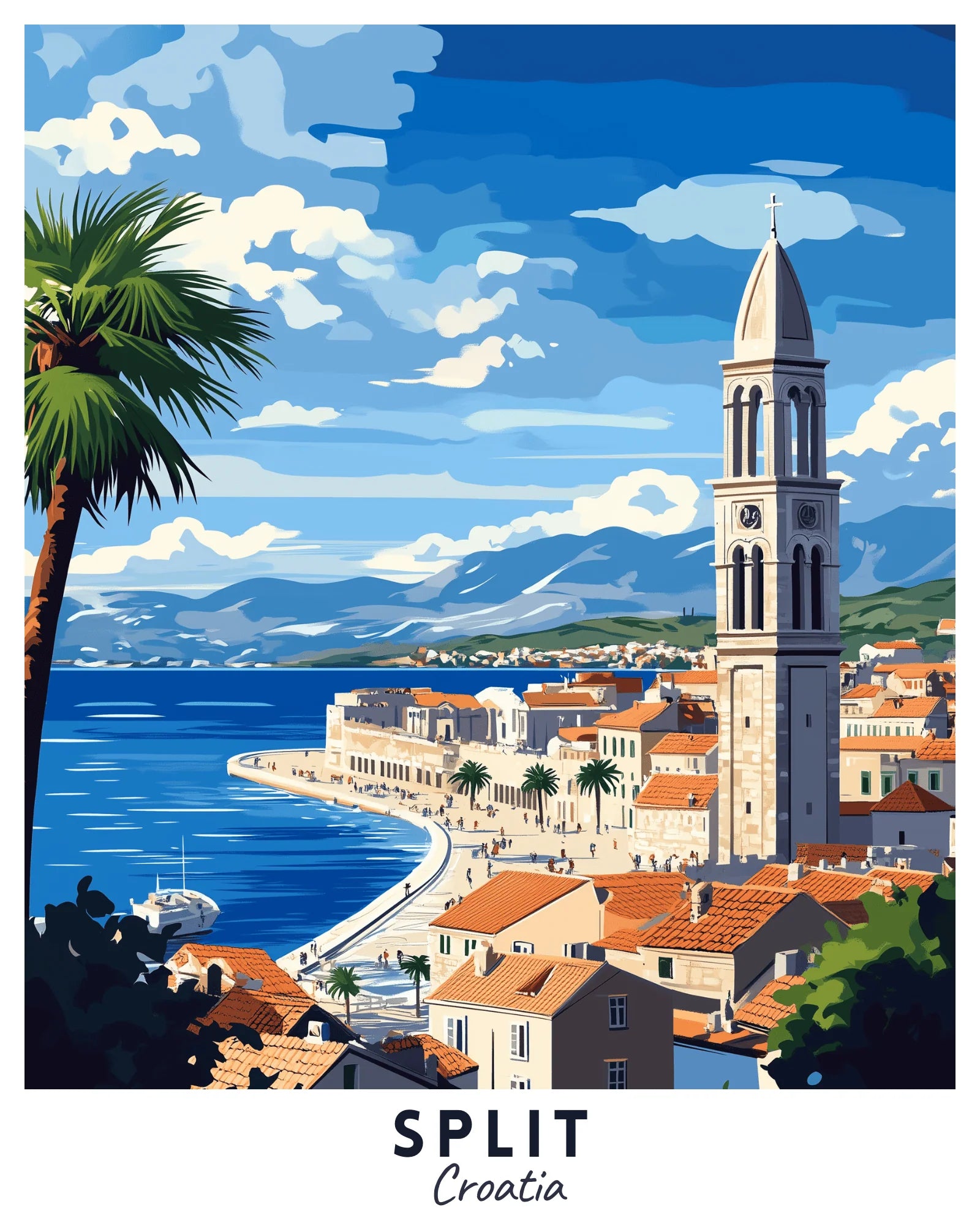 Split Travel Poster -  Paint by Numbers Kit for Adults -  Portrait By Numbers