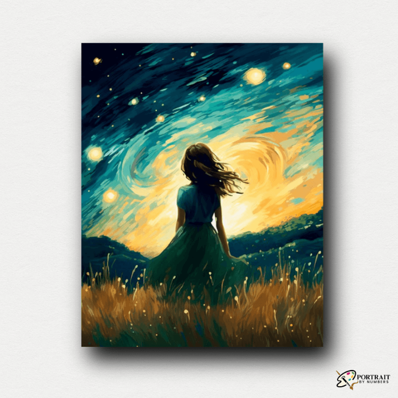 Starlit Contemplation -  Paint by numbers -  Portrait By Numbers