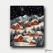 Starlit Winter Village -  Paint by numbers Kit -  Portrait By Numbers