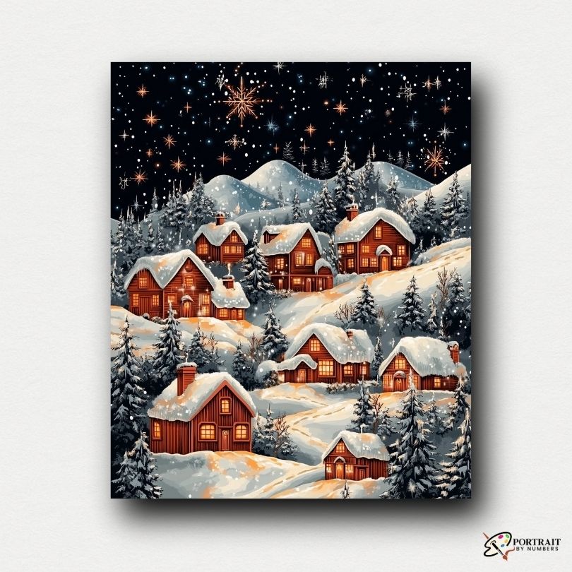 Starlit Winter Village