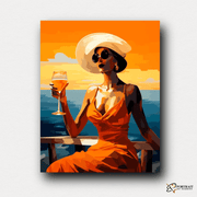 Straw Hat Lady -  Paint by Numbers Kit for Adults -  Portrait By Numbers