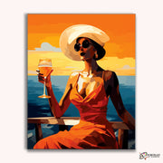 Straw Hat Lady -  Paint by Numbers Kit for Adults -  Portrait By Numbers