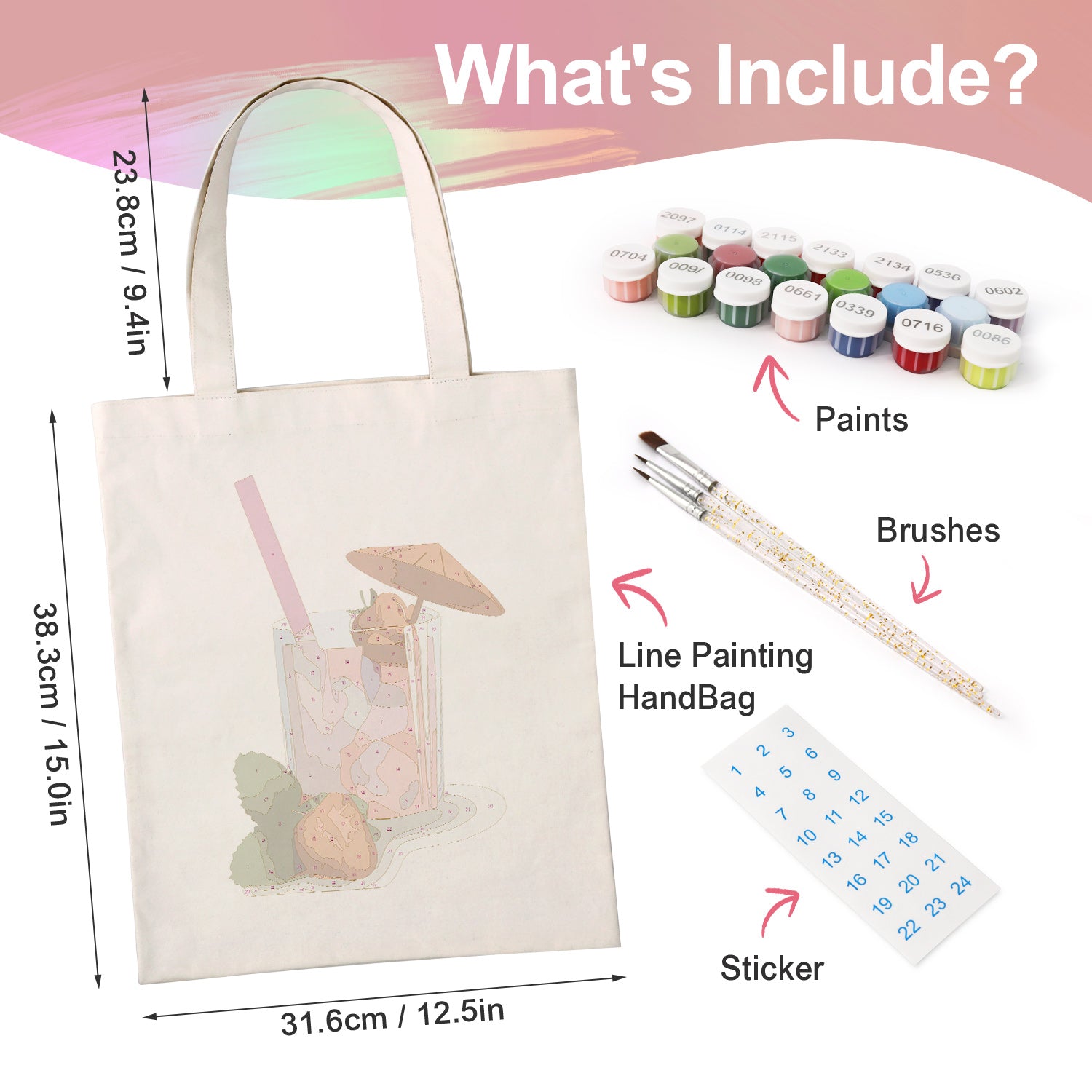 Strawberry Delight Drink Bag -  Paint by Numbers Kit for Adults -  Portrait By Numbers