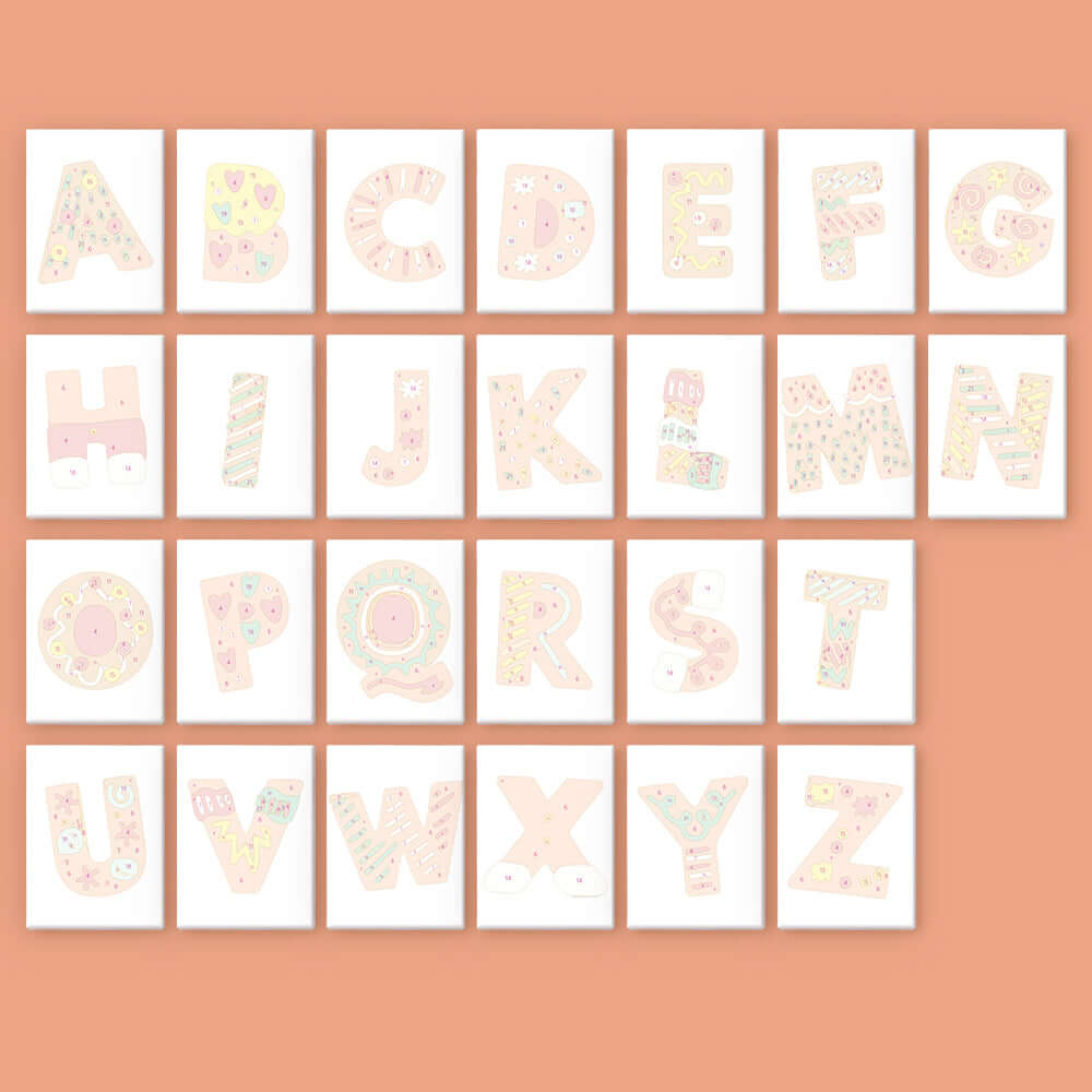 Sugar ABCs (Alphabet) -  Paint by numbers Kit -  Portrait By Numbers