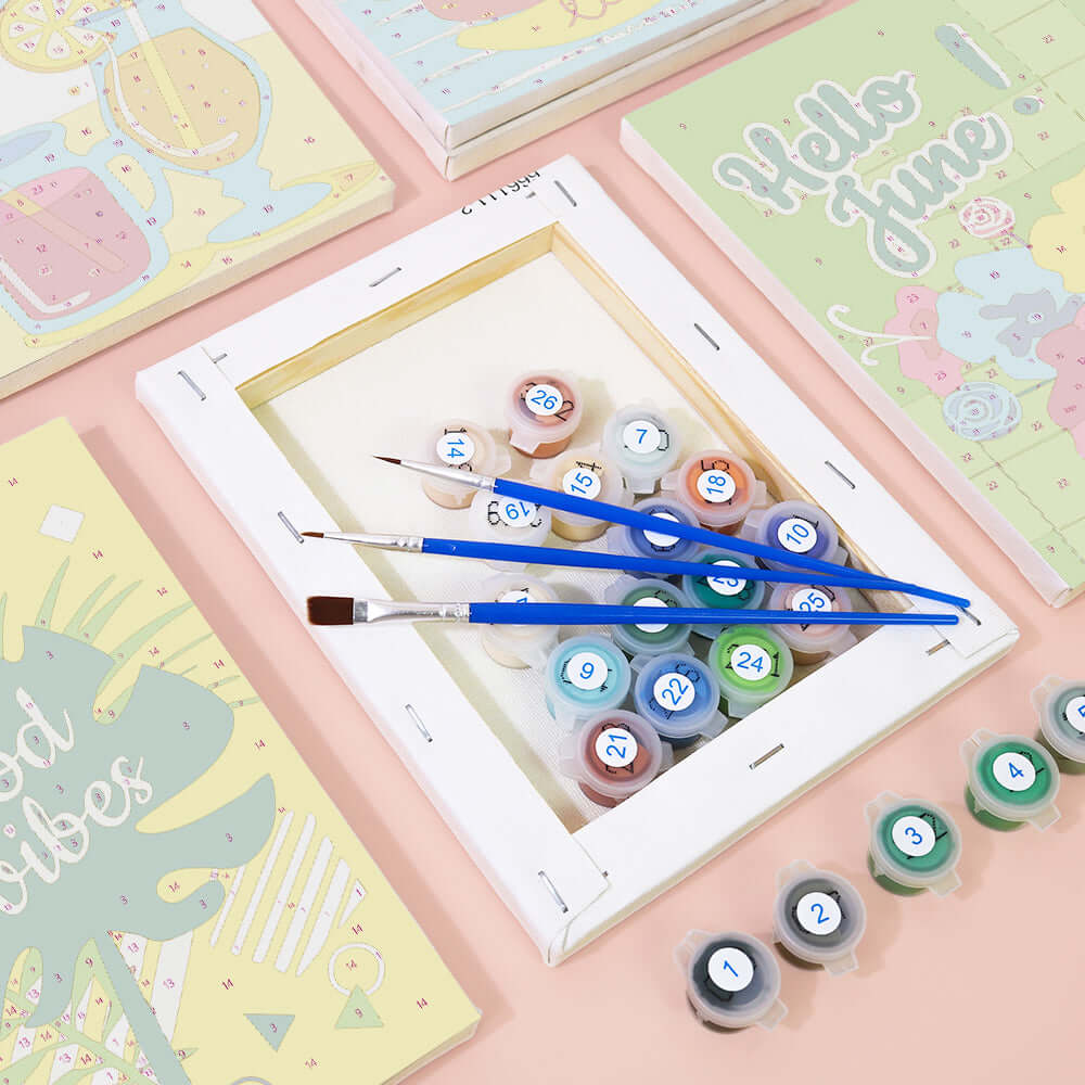 Summer Bliss (Set of 6) -  Paint by Numbers Kit for Adults -  Portrait By Numbers