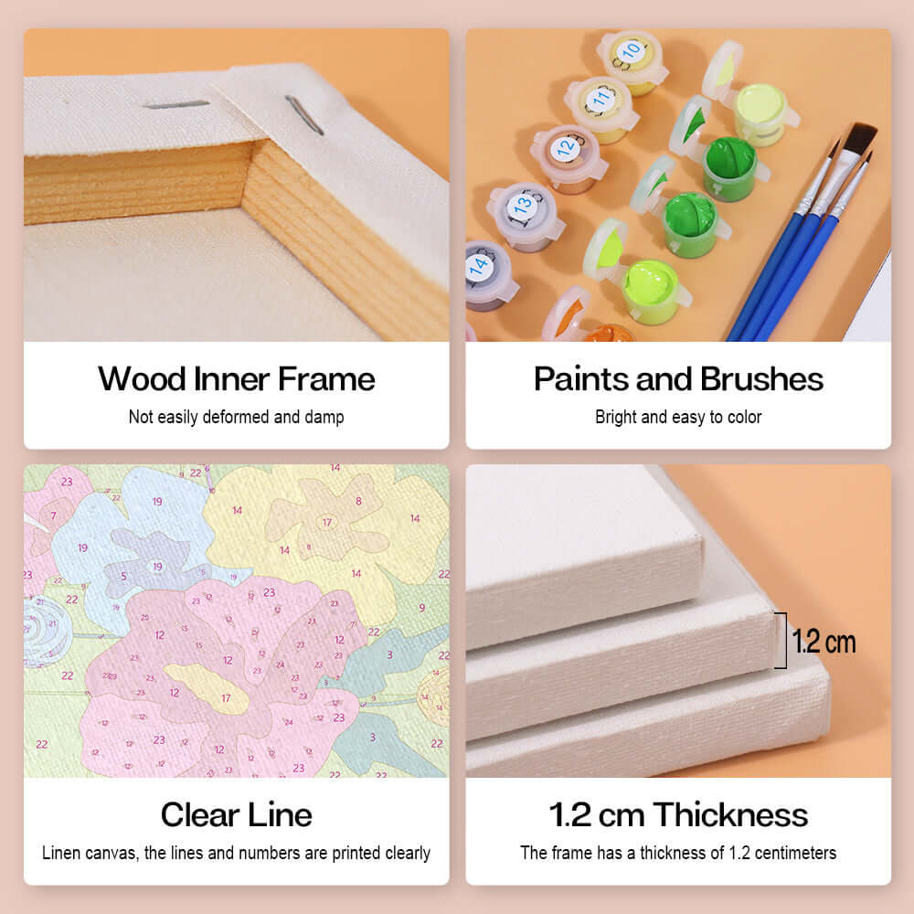 Summer Bliss (Set of 6) -  Paint by Numbers Kit for Adults -  Portrait By Numbers