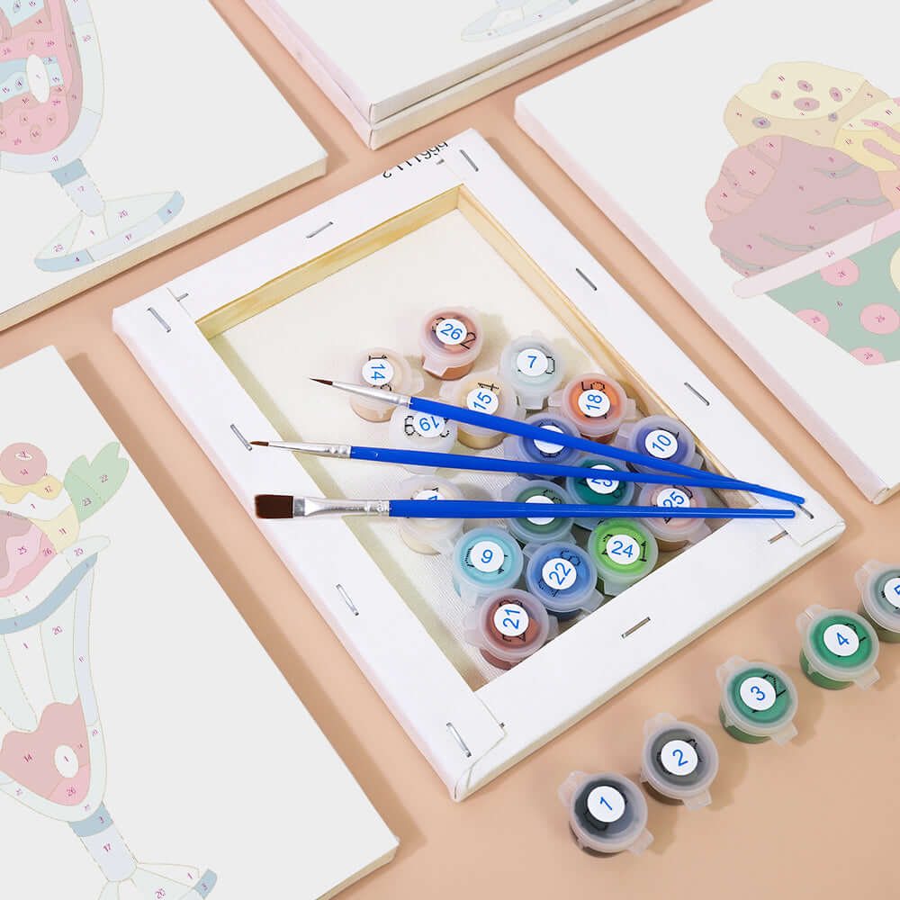 Sundae Bliss (Set of 6) -  Paint by Numbers Kit for Adults -  Portrait By Numbers