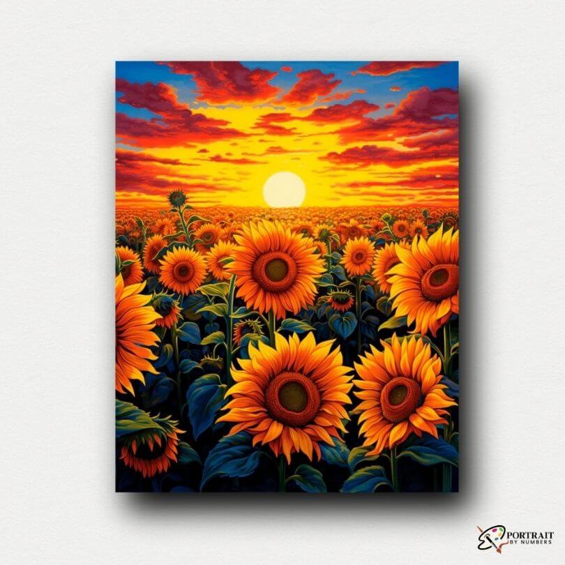 Sunflower Dusk -  Paint by numbers -  Portrait By Numbers